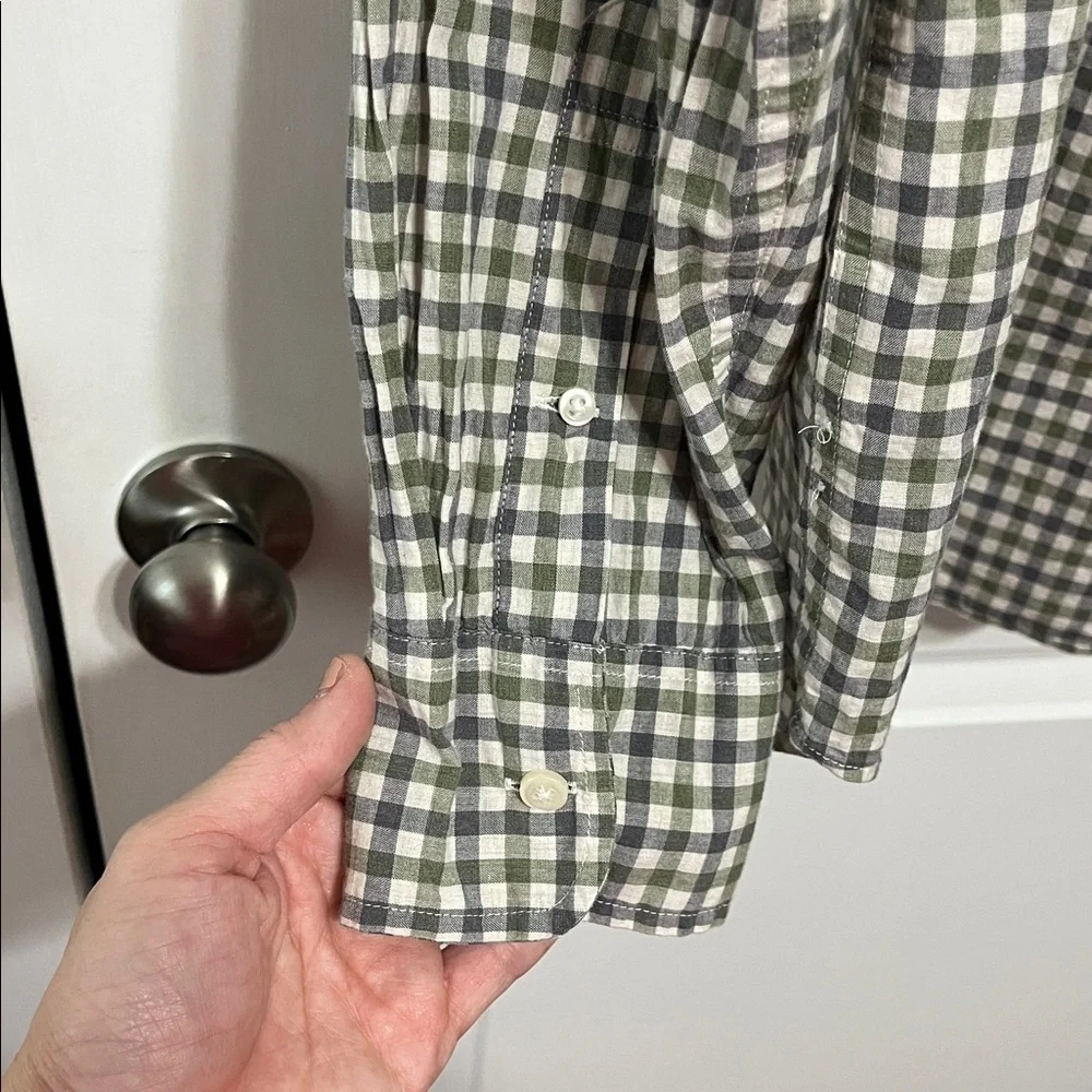 J. Crew Stretch Secret Wash Organic Cotton Poplin Shirt Sz Large